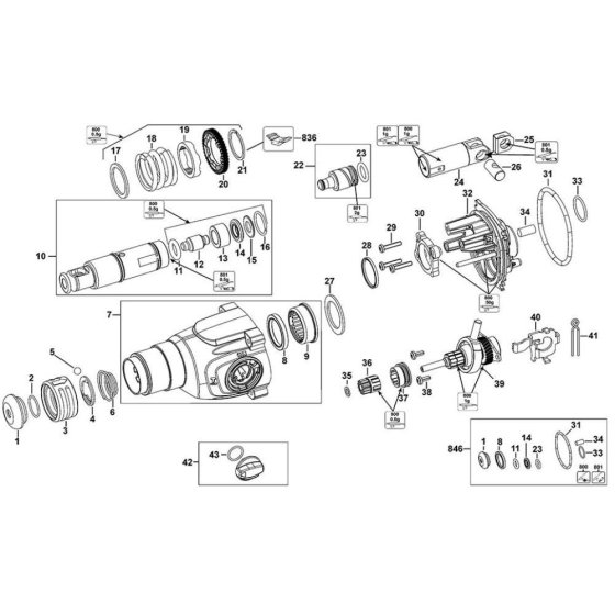Main Assembly for DeWalt DCH133