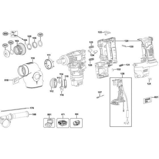Main Assembly for DeWalt DCH213