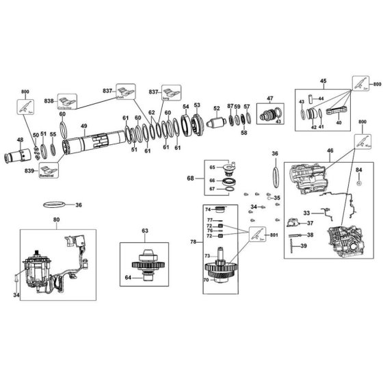 DeWalt DCH283 Main Assembly