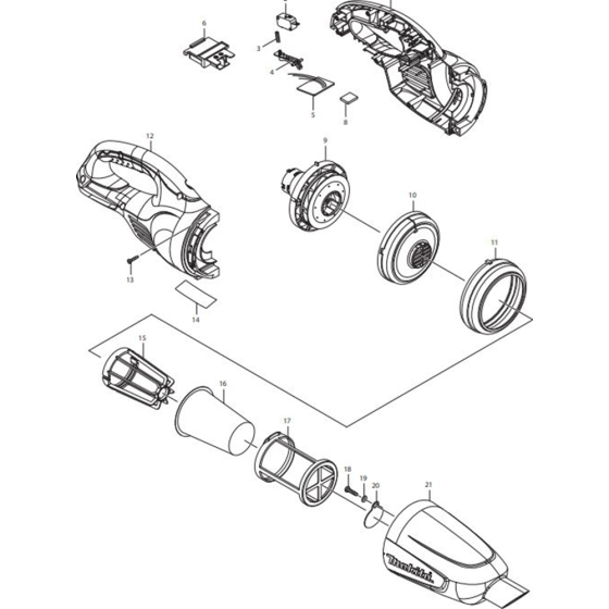 Main Assembly for Makita DCL180Z