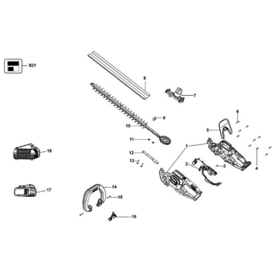 DeWalt DCM563 Main Assembly