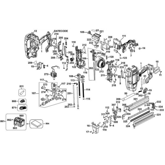 Main Assembly for DeWalt DCN681