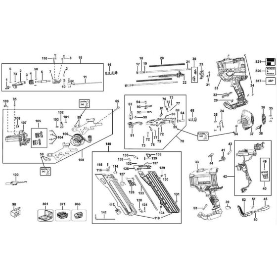 DeWalt DCN693 Main Assembly