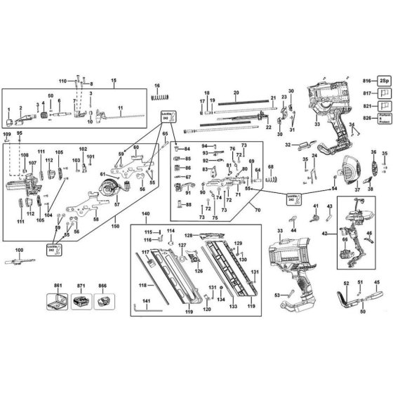 DeWalt DCN695 Main Assembly