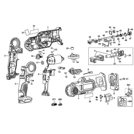 Main Assembly for DeWalt DCS310