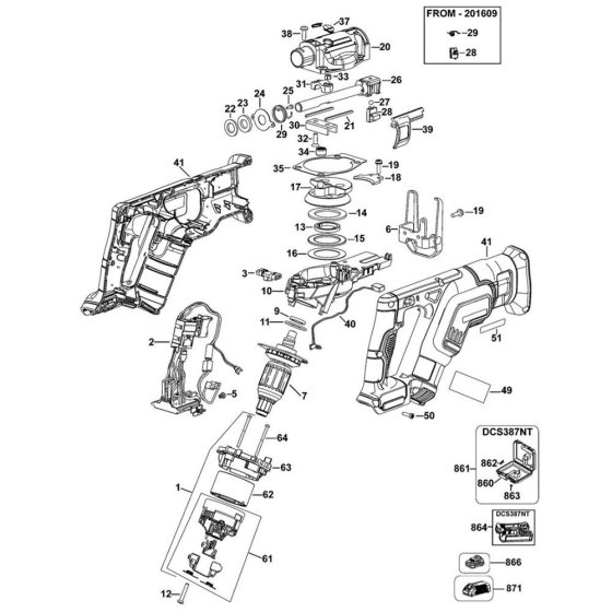 Main Assembly for DeWalt DCS387