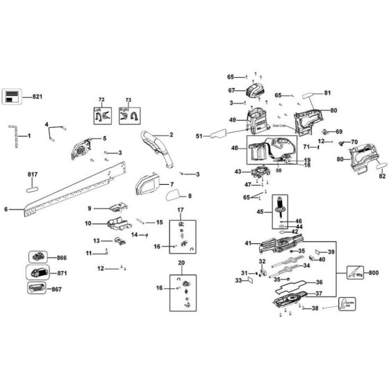 Main Assembly for DeWalt DCS396