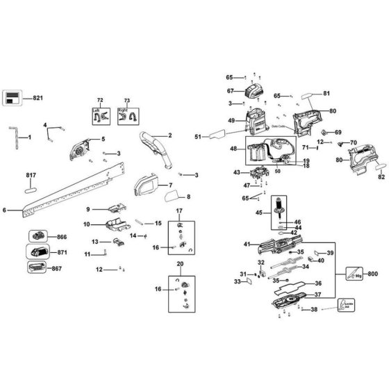 Main Assembly for DeWalt DCS397