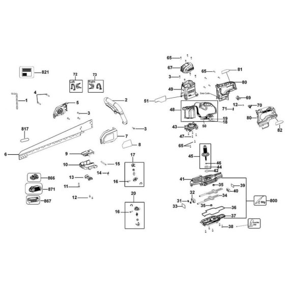 Main Assembly for DeWalt DCS398