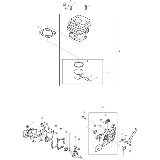 Cylinder & Piston for Makita DCS430-38BT
