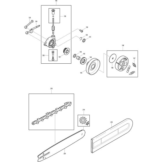 Clutch, Chain & Bar Assembly
