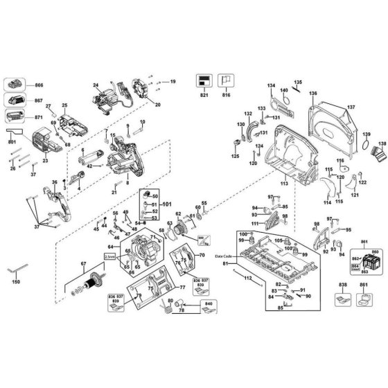 Main Assembly for DeWalt DCS520
