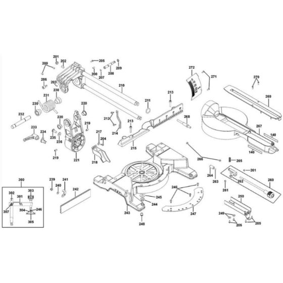 Rail Assembly for DeWalt DCS778