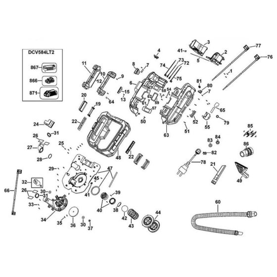 Main Assembly for DeWalt DCV584L