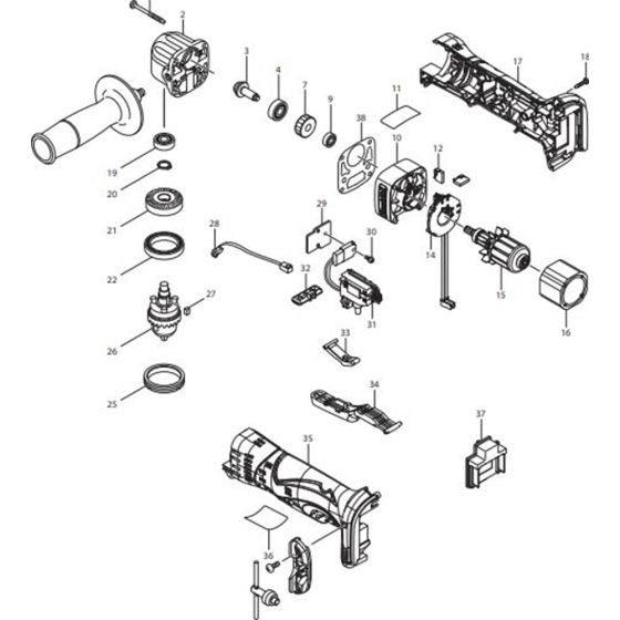 Makita DDA350RMJ Assembly