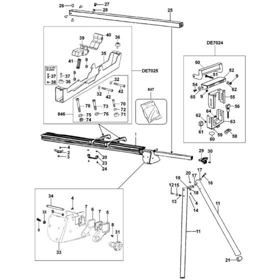 DeWalt DE7023 Leg Stand Assembly