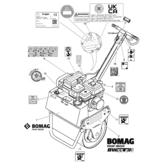 Decals for Bomag BW 55E