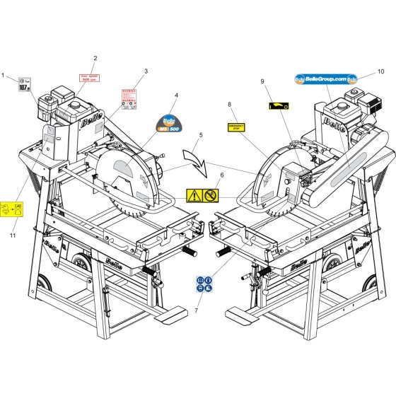 Decals for MS500 Bench Saw