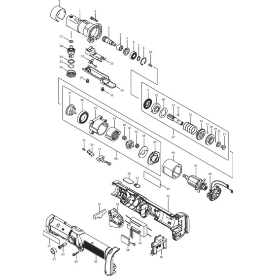 Makita DFL082FZ Assembly