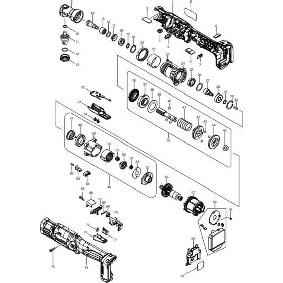 Main Assembly for Makita DFL125FZ