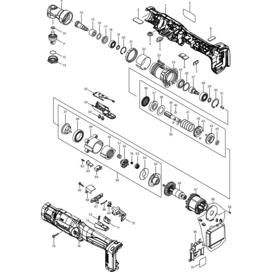 Main Assembly for Makita DFL204FZ