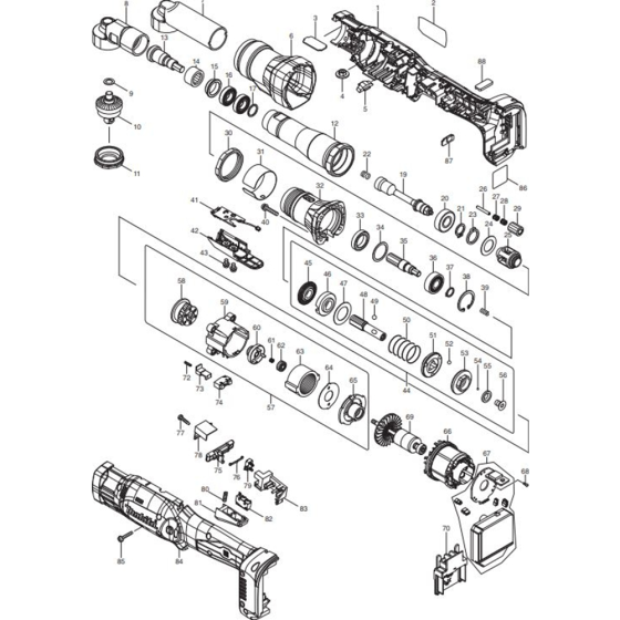 Main Assembly for Makita DFL651FZ