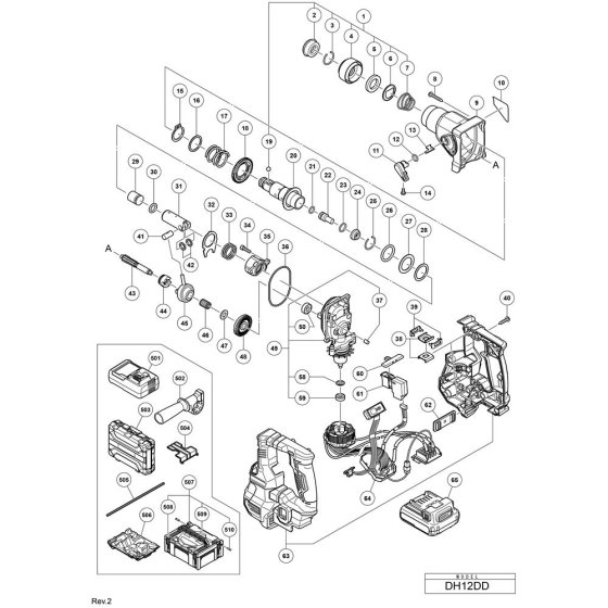 Main Assembly for Hikoki DH12DD