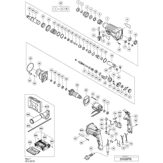 Main Assembly for Hikoki DH26PB