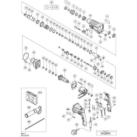 Main Assembly for Hikoki DH26PX