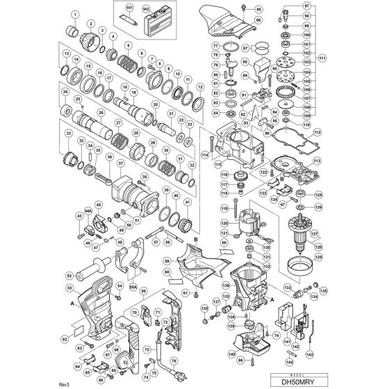 Hikoki DH50MRY Main Assembly