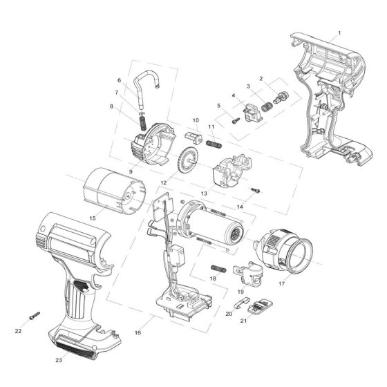 Makita DHG181 Heat Gun Assembly