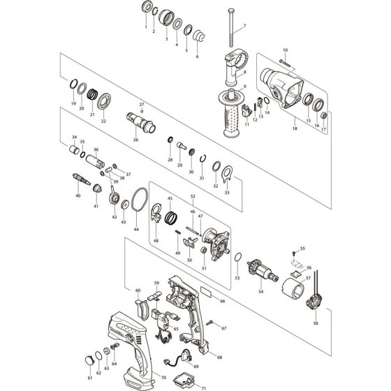 Main Assembly for Makita DHR162Z
