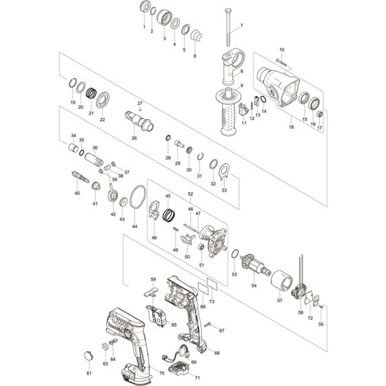 Makita DHR164RFJ Main Assembly