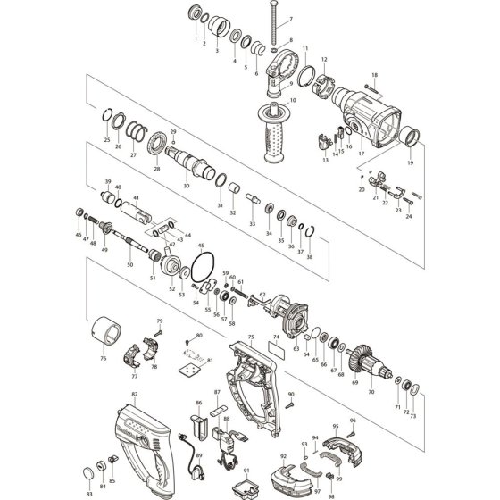 Makita DHR202RFE Assembly