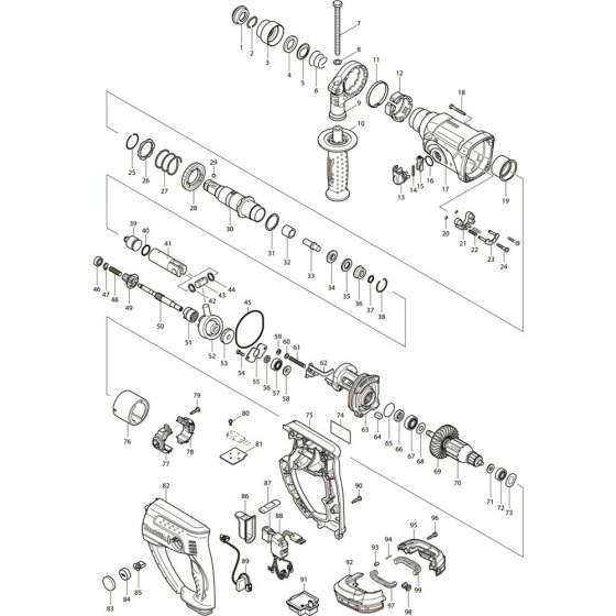 Main Assembly for Makita DHR202RM1J