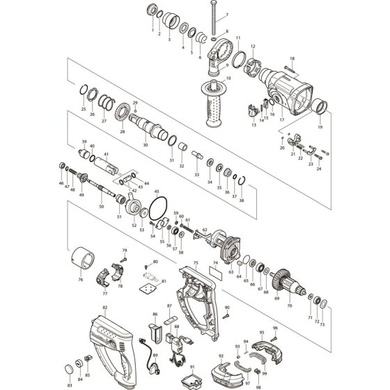 Makita DHR202SMW Assembly