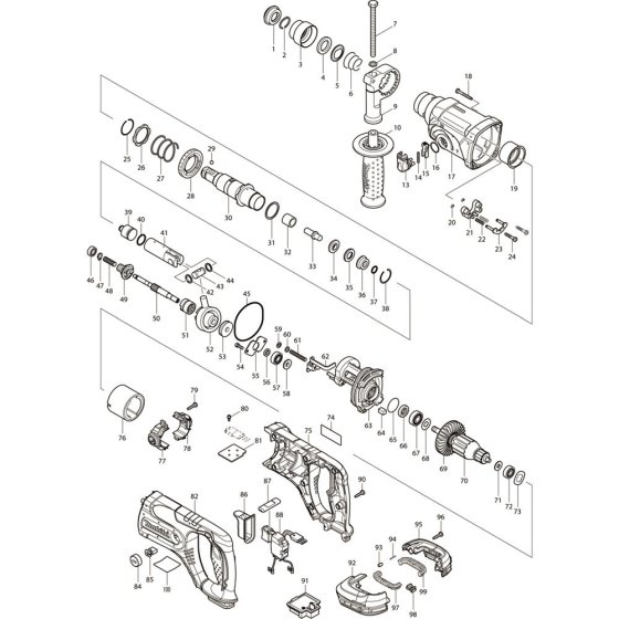 Makita DHR241RFE Assembly