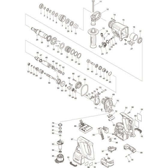 Makita DHR242RMJV Assembly