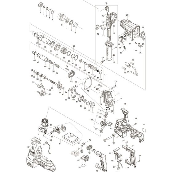 Main Assembly for Makita DHR280ZJ