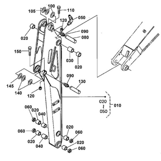 Dipper Arm Assembly for Kubota