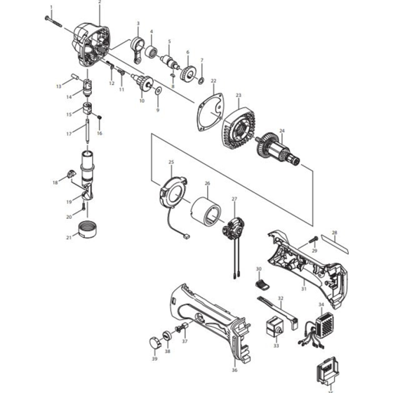 Makita DJN160Z Assembly