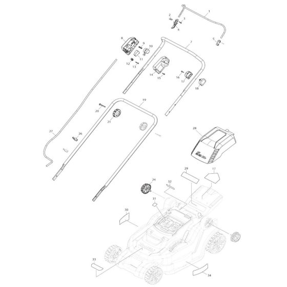 Makita DLM432 Handle Assembly