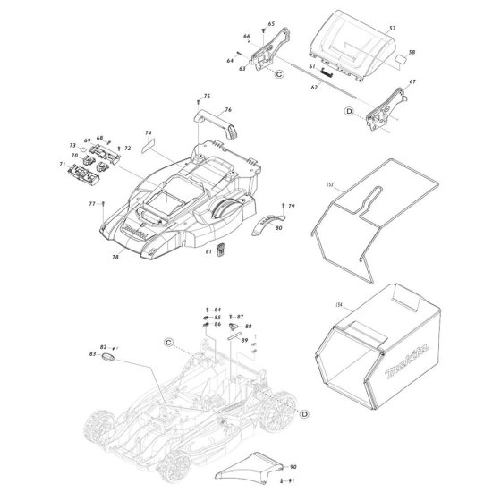Cover Assembly for Makita DLM481