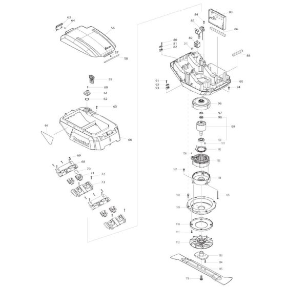 Battery, Motor Assembly for Makita