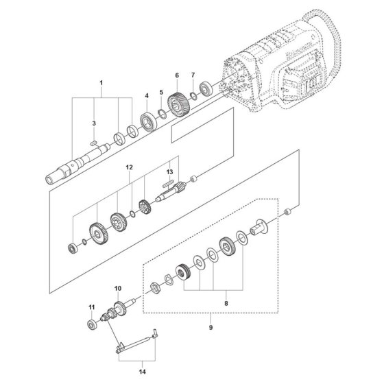 Gear Assembly for Husqvarna DM 1