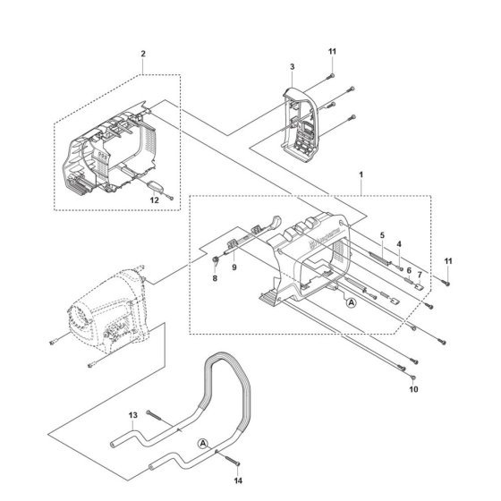 Handle Assembly for Husqvarna DM 1