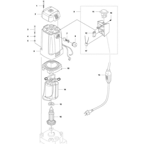 Motor Assembly for Husqvarna DMS 240