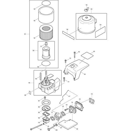 Air Filter Assembly for Makita DPC7000