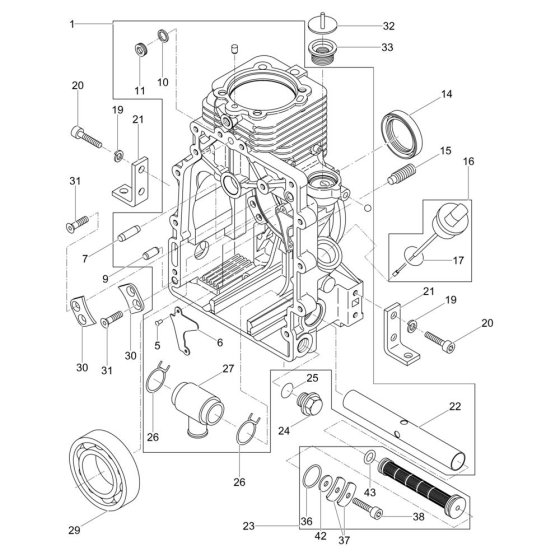 Crankcase Assembly for Wacker DPS2050Hw
