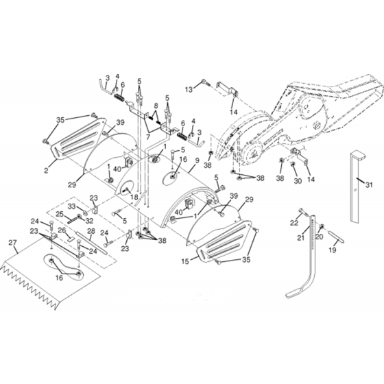 Tine Shield Assembly for Husqvarna